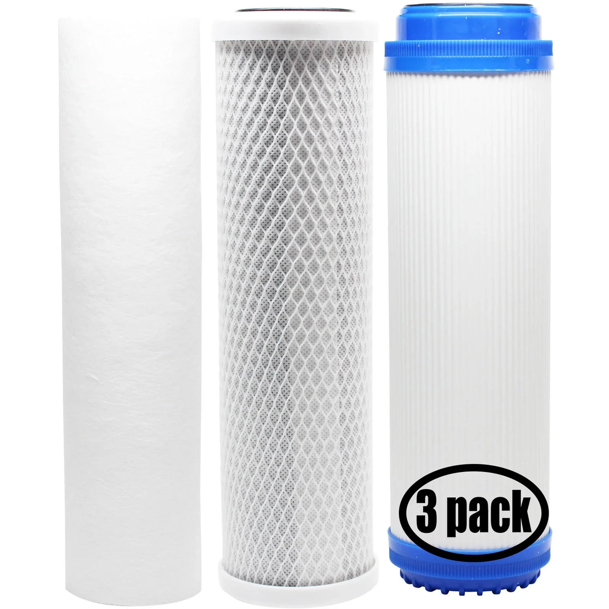 3-Pack Replacement for Filter Kit for Pentek 150072 RO System - Includes Carbon Block Filter, PP Sediment Filter & GAC Filter - Denali Pure Brand